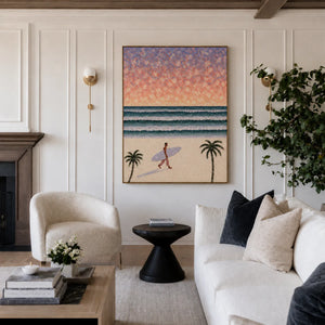 Pastel Surf Horizon Wall Art styled interior scene 3 | OILDECO