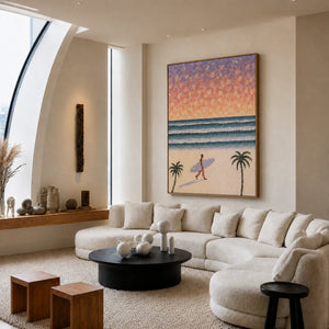 Pastel Surf Horizon Wall Art styled interior scene 5 | OILDECO