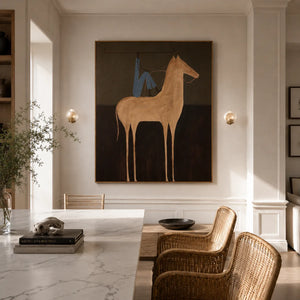 Horse and Rider Minimal Wall Art styled interior scene 3 | OILDECO