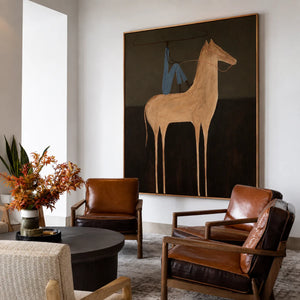 Horse and Rider Minimal Wall Art styled interior scene 4 | OILDECO
