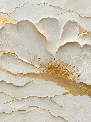 Ivory Bloom Relief Wall Art artwork view | OILDECO