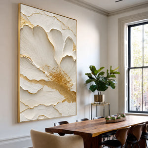 Ivory Bloom Relief Wall Art styled interior scene 1 | OILDECO