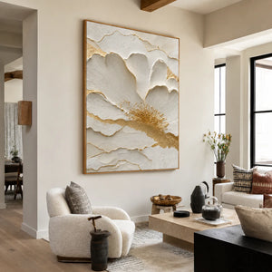 Ivory Bloom Relief Wall Art styled interior scene 4 | OILDECO