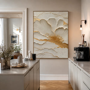 Ivory Bloom Relief Wall Art styled interior scene 5 | OILDECO