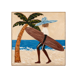 Blue Hat Surfer Wall Art | OILDECO