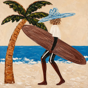 Blue Hat Surfer Wall Art artwork view | OILDECO