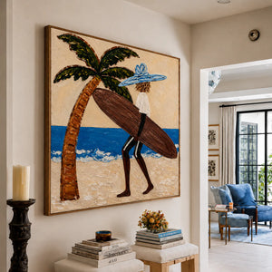 Blue Hat Surfer Wall Art styled interior scene 4 | OILDECO