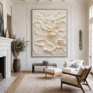 Ivory Petal Texture Wall Art styled interior scene 2 | OILDECO