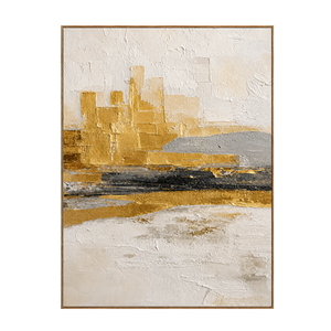 Ochre Skyline Textured Abstract Wall Art | OILDECO