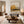 Ochre Skyline Textured Abstract Wall Art styled interior scene 1 | OILDECO