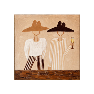 Two Figures in Wide-Brim Hats Wall Art | OILDECO
