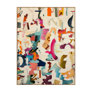 Colorful Gestures on Cream Abstract Wall Art | OILDECO