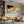 Gold Mosaic on Charcoal Panoramic Abstract Wall Art styled interior scene 2 | OILDECO