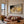 Gold Mosaic on Charcoal Panoramic Abstract Wall Art styled interior scene 4 | OILDECO