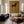 Long-Legged Horse with Two Glasses on Ochre Wall Art styled interior scene 1 | OILDECO