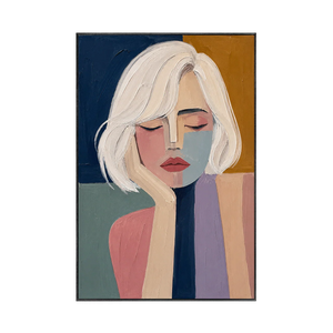Blonde Reverie Portrait Wall Art | Oildeco