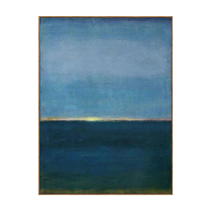 Blue Stillness with a Golden Horizon Wall Art | OILDECO
