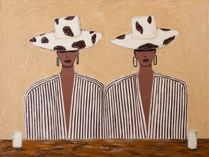 Spotted Hats and Striped Shirts Duo Wall Art artwork view | OILDECO