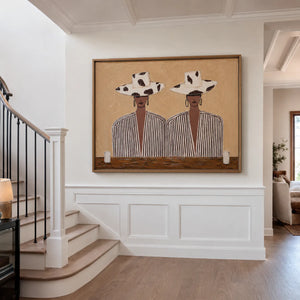 Spotted Hats and Striped Shirts Duo Wall Art styled interior scene 2 | OILDECO