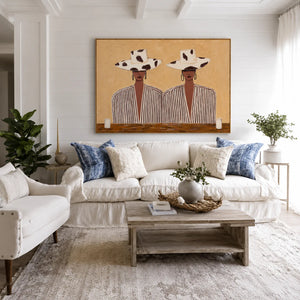 Spotted Hats and Striped Shirts Duo Wall Art styled interior scene 3 | OILDECO