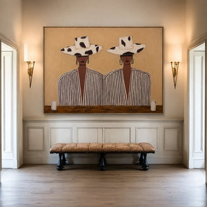 Spotted Hats and Striped Shirts Duo Wall Art styled interior scene 4 | OILDECO