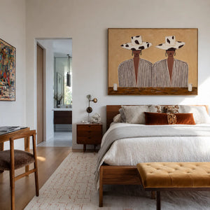 Spotted Hats and Striped Shirts Duo Wall Art styled interior scene 5 | OILDECO