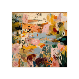 Pastel Garden Marks and Colorful Layers Wall Art | OILDECO