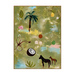 Palm Tree and Playful Tropical Motifs Wall Art | OILDECO