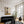 Striped Dress and Black Cat Stroll Wall Art styled interior scene 2 | OILDECO