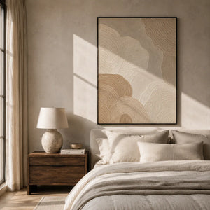 Sand Rings Textured Wall Art displayed above a sofa in a neutral interior | Oildeco