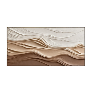 Ivory and Sand Dune Layers Panoramic Wall Art | OILDECO