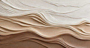 Ivory and Sand Dune Layers Panoramic Wall Art artwork view | OILDECO