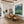 Mountain Lake with Swimmers and a Wooden Dock Wall Art styled interior scene 5 | OILDECO