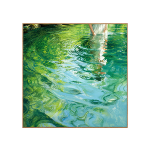 White Dress Reflected in Emerald Water Wall Art | OILDECO