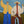 Two Waving Figures in Blue and Yellow Wall Art artwork view | OILDECO