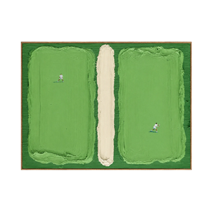 Green Fields and Tiny Players Textured Wall Art | OILDECO
