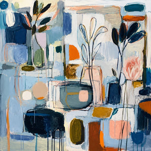 Original artwork view of Blue Studio Floral Wall Art | Oildeco