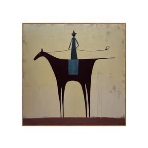 Slender Rider on a Burgundy Horse Wall Art | OILDECO