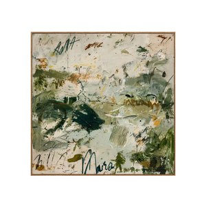 Forest Green Gestures on Ivory Abstract Wall Art | OILDECO