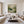 Forest Green Gestures on Ivory Abstract Wall Art styled interior scene 2 | OILDECO