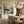 Forest Green Gestures on Ivory Abstract Wall Art styled interior scene 5 | OILDECO