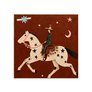 Star-Spotted Horse and Crescent Rider Wall Art | OILDECO