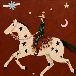 Star-Spotted Horse and Crescent Rider Wall Art artwork view | OILDECO