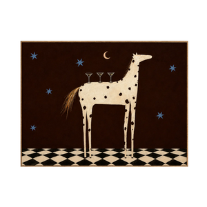 Spotted Horse with Three Cocktails under Stars Wall Art | OILDECO