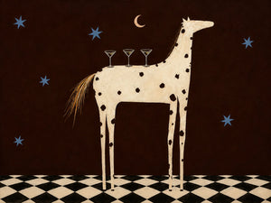 Spotted Horse with Three Cocktails under Stars Wall Art artwork view | OILDECO