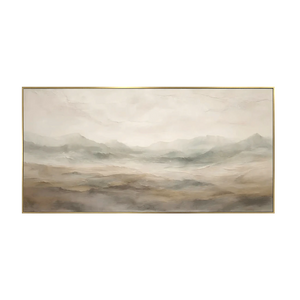 Quiet Taupe Valley and Distant Mountain Haze Wall Art | OILDECO