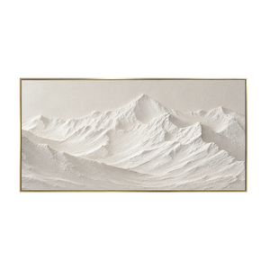Sculpted Ivory Mountain Panorama Wall Art | OILDECO