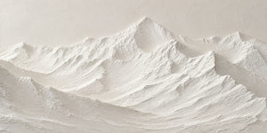 Sculpted Ivory Mountain Panorama Wall Art artwork view | OILDECO