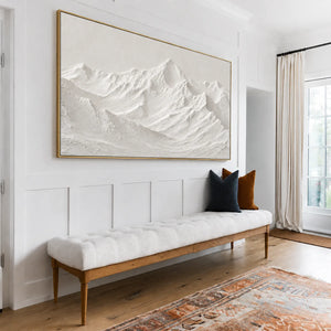 Sculpted Ivory Mountain Panorama Wall Art styled interior scene 1 | OILDECO