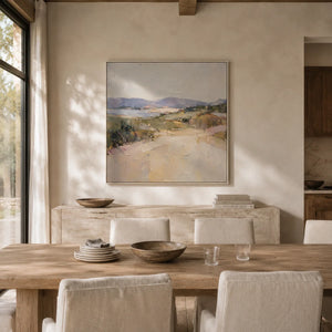 Pastel Cove Coastal Wall Art styled in a contemporary entryway | Oildeco